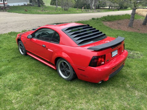 Mustang GT / Rear view with window louvers and spoiler