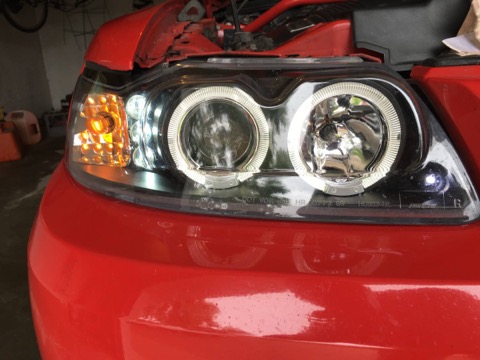 Mustang GT / Halo projector headlight detail
